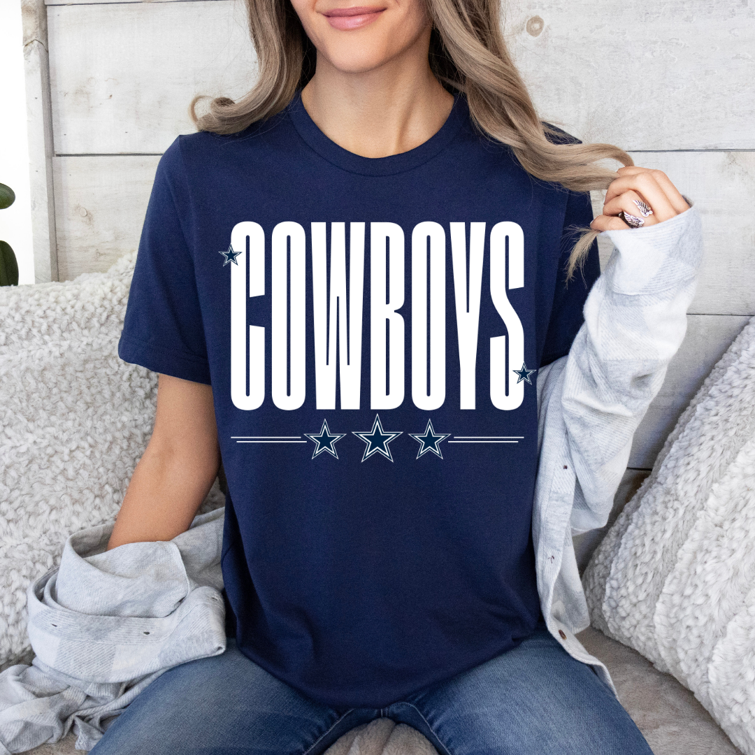 XO, Hannah - Wholesale Graphic Sweatshirt - Women's - Dallas Cowboys Stars (Navy)0