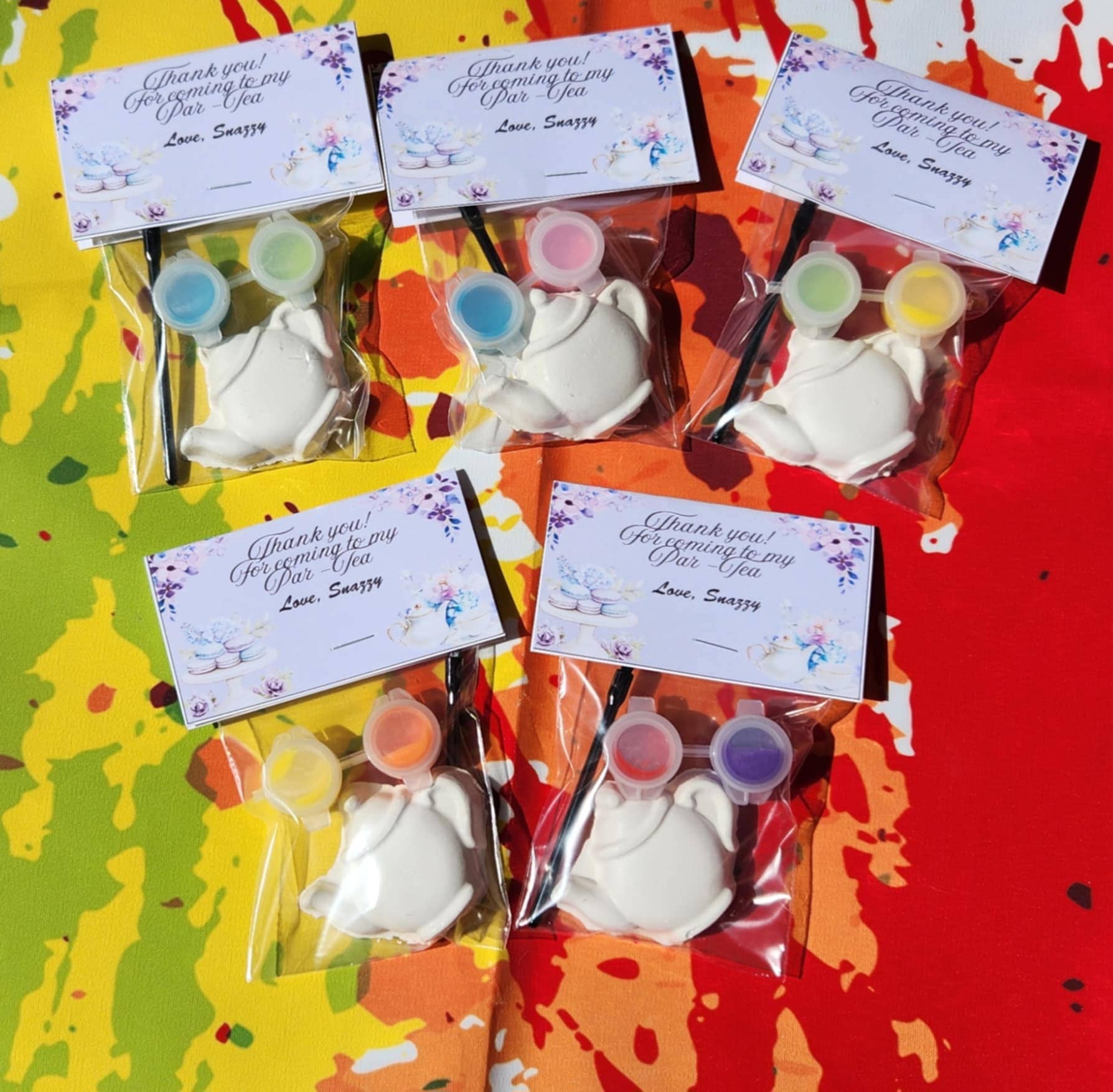 Snazzy Crayons – Engroshandel DIY-hobbysæt – Børn – Te-tid-tema Gipsmaling Sæt til Børn | DIY Maling2