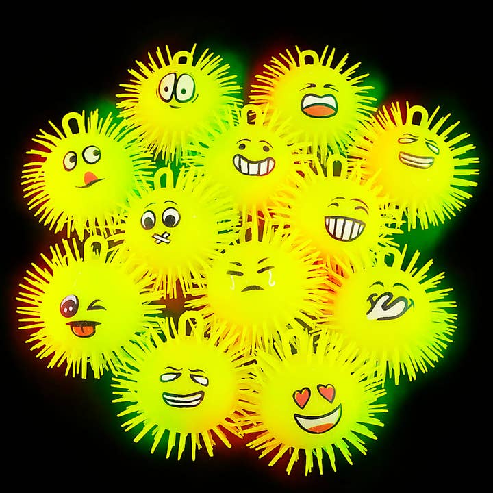 La Luna Bella - Toys - Wholesale Light-Up Toy - Kids & Baby - 5" LIGHT-UP EMOTICON PUFFER BALL LLB Light-up Toys