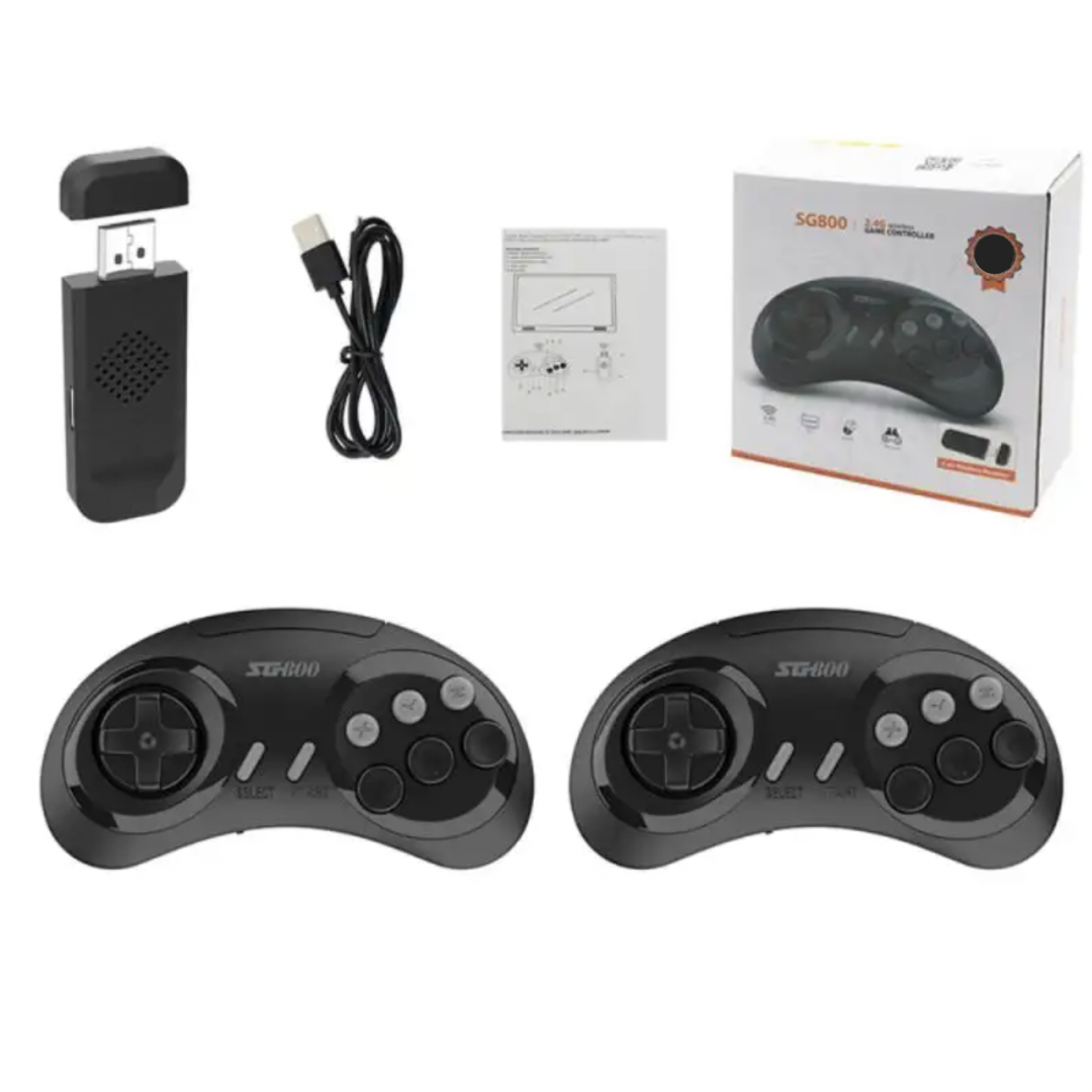 Nice Stuff Sales – Engroshandel Elektronisk legetøj - Børn og baby – SG800 retro spillekonsol med 5.000 spil og 2 trådløse controllere6