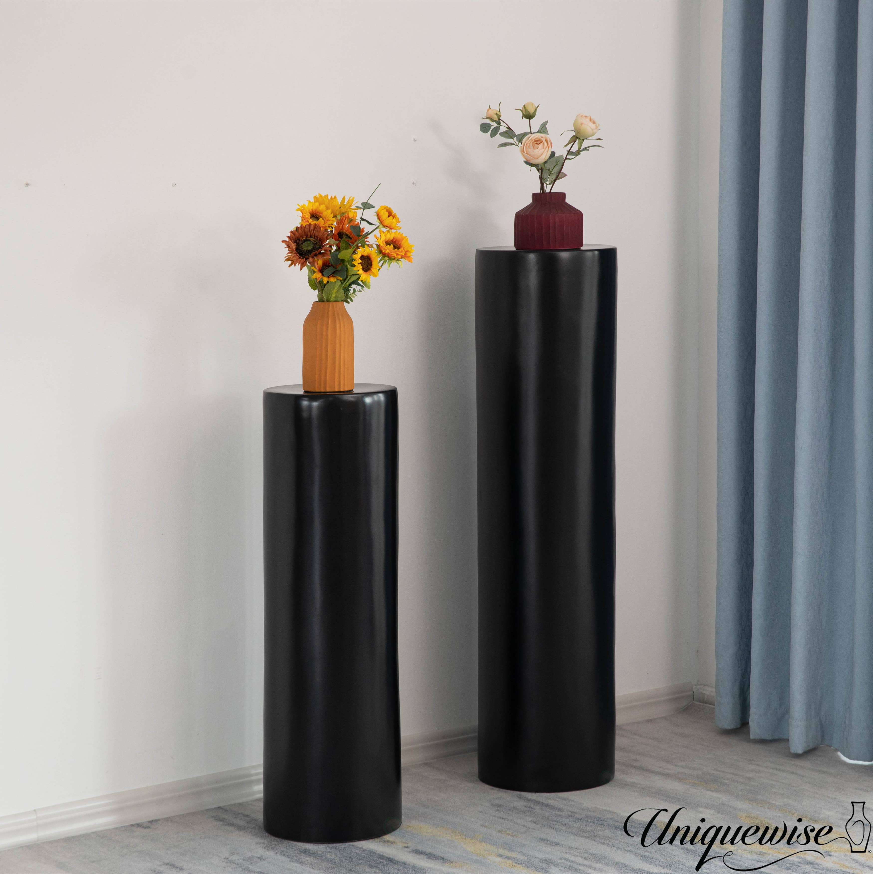 Quickway Imports – Engroshandel Stativ til plantekrukke – Moderne Glasfiber Kolonne Flower Stand Cylinder Piedestal3