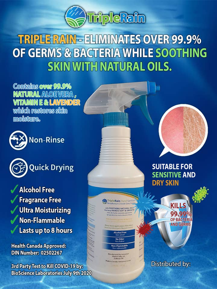 Triple Rain Ultra-Moisturizing Hand Sanitizer - Lotion for wholesale by Traction Up