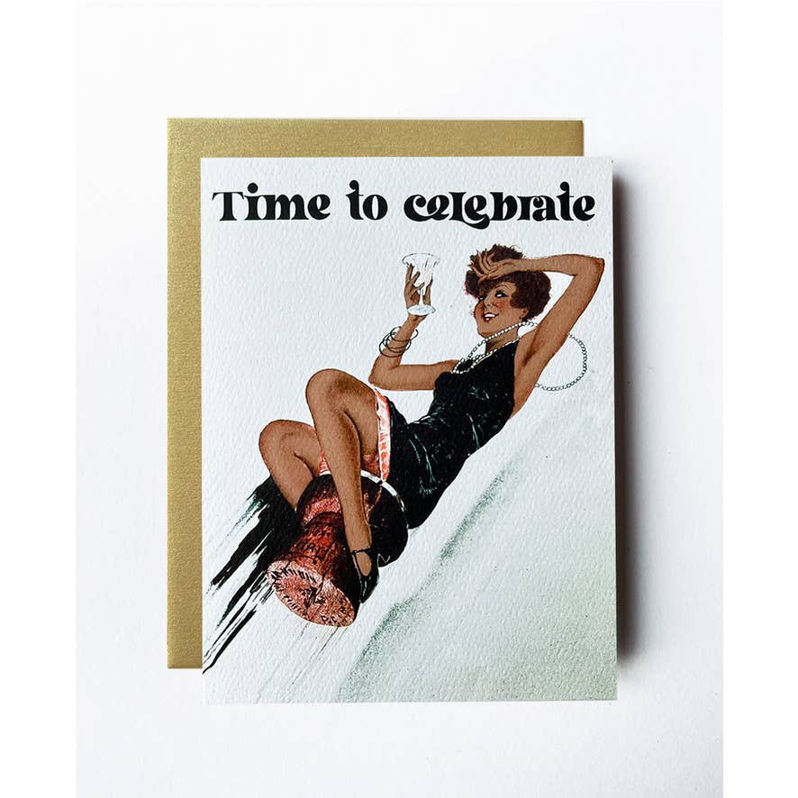 Art Deco Champagne Celebrate Card for wholesale by The Twentieth