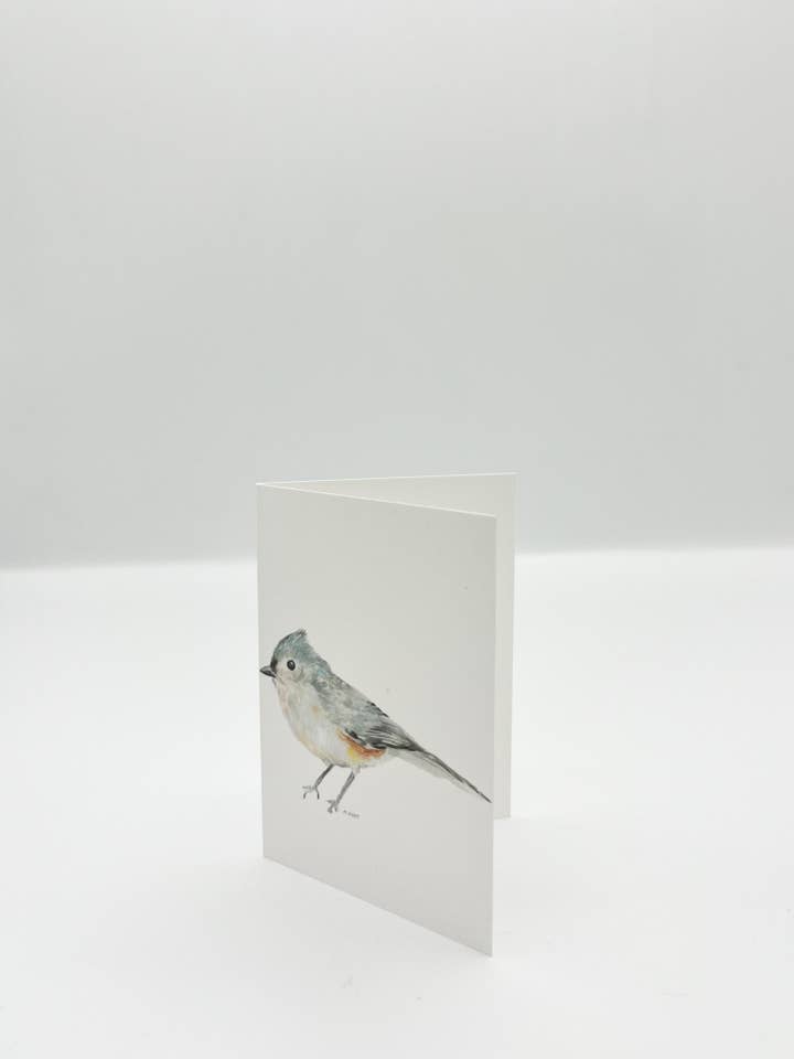 "Titmouse" tarjeta mini de acuarela y sobre para venta al por mayor de Melissa Hyatt