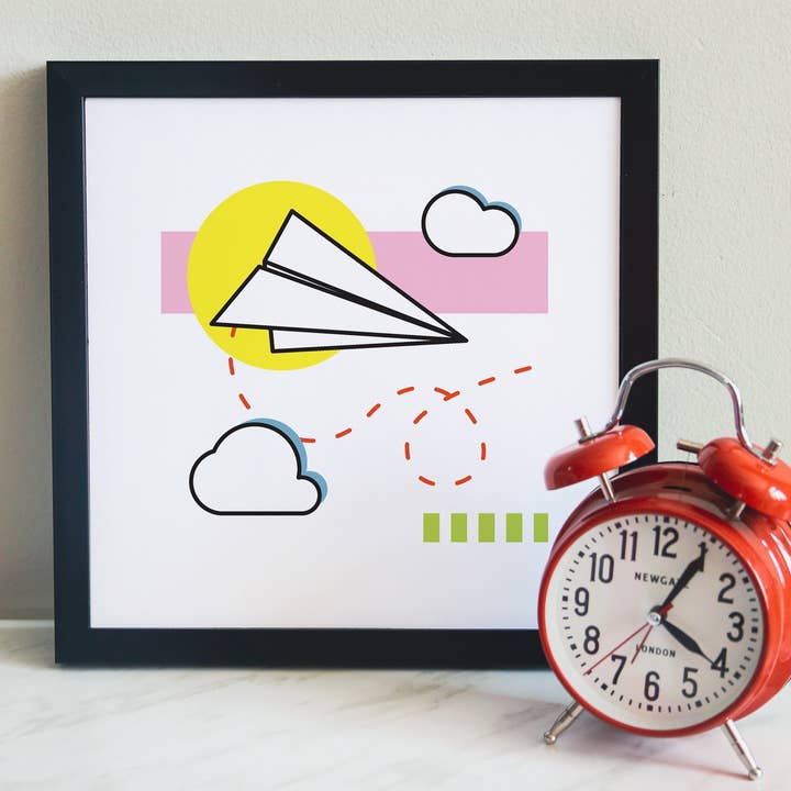 Papirfly Kunsttryk: Moderne Børneværelsesdekoration 10x10" for engroshandel hos Jenna Smith