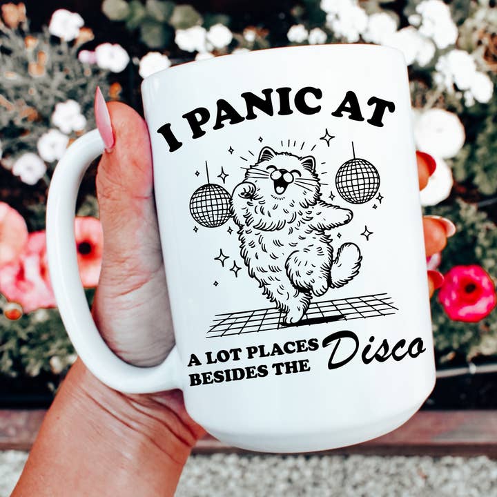 Tasse pour chat « I Panic at Lot of Other Places » pour la vente par Ace the Pitmatian Co