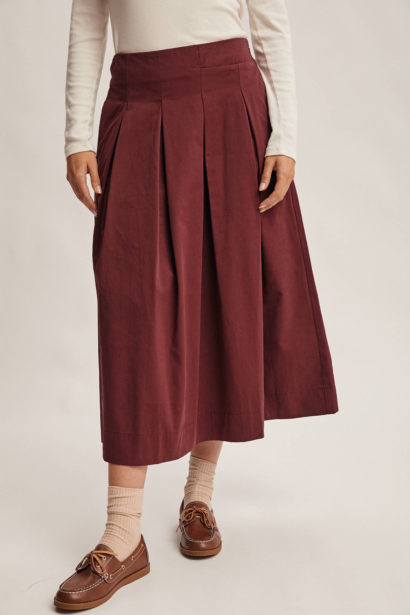 Forte – Engroshandel Nederdel - Dame – Plisseret A-line Midi Nederdel FSK000127