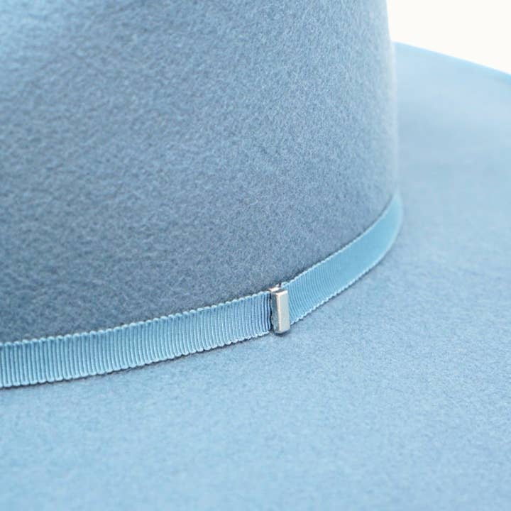 Olive & Pique - Wholesale Fedora - Women's - BILLIE - 100% Wool Felt Rancher, Satin Lined, Powder Blue3