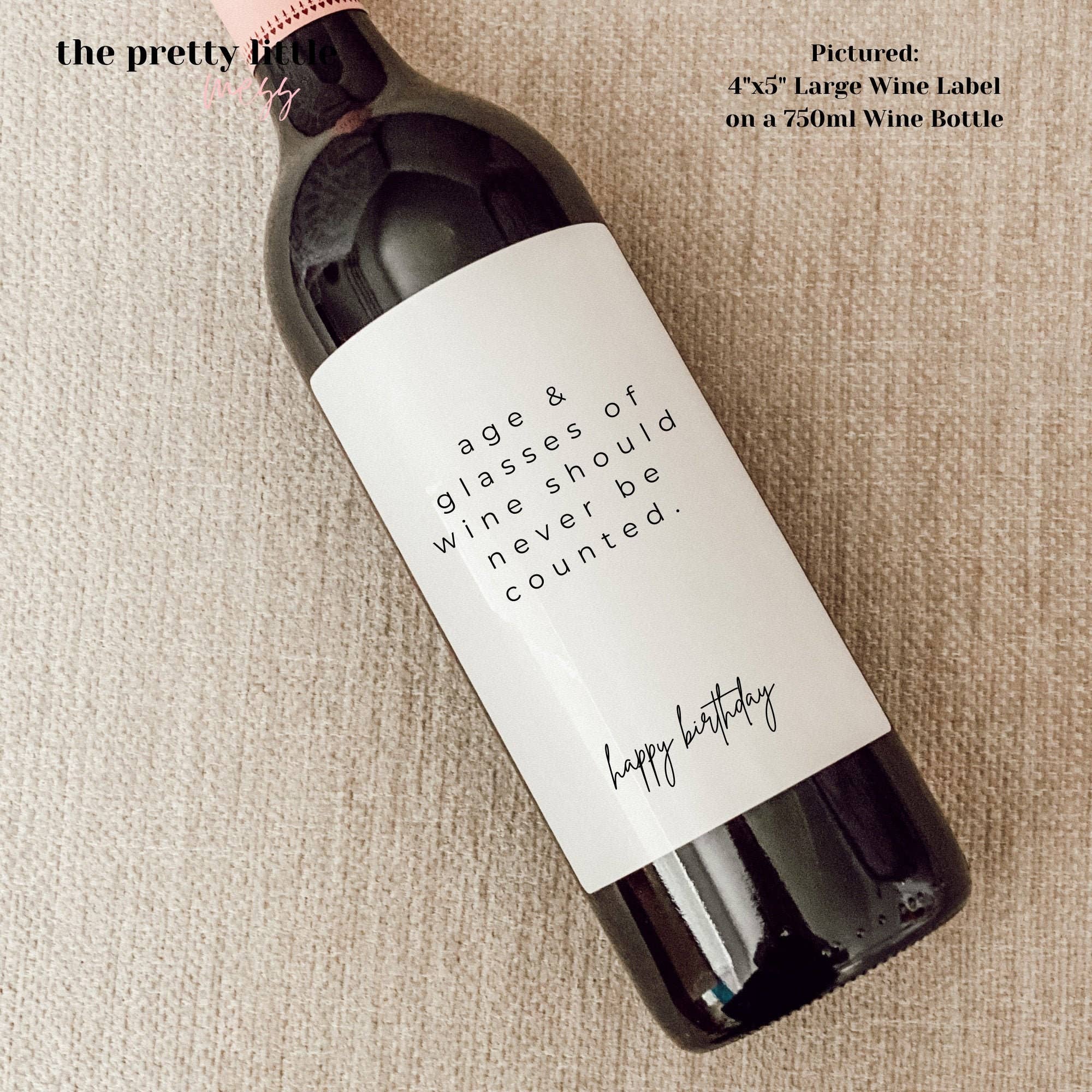 the pretty little mess - Wholesale Gift Tag Label - Birthday Wine Label, Birthday Gift for Her, Birthday Gift for Him, 30th Birthday, 40th Birthday, 50th Birthday, Birthday Card, Birthday Box
