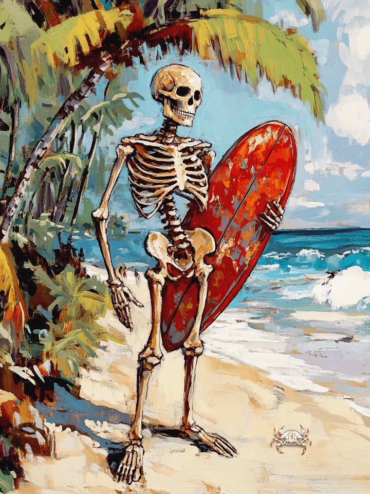 Old Wahine - Skull & Skeleton Art Prints - 8"x10" Art Print for 11"x14" Frame for wholesale by Mowbi