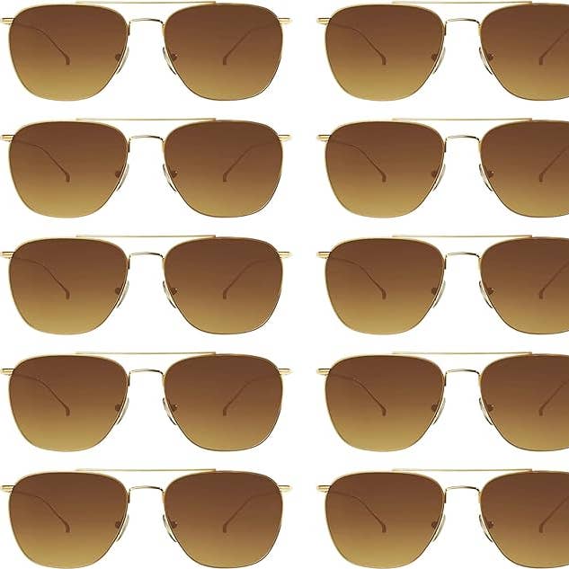 grinderPUNCH Polarized Aviator Sunglasses Men Women Retro Vintage Square Pilot Sun Glasses UV400 Protection – 10 PACK for wholesale by grinderPUNCH