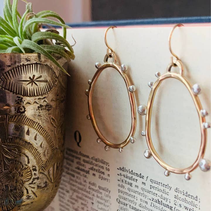 Notions of Lovely - Wholesale Dangle Earrings - Hello Pebble Earrings - 14k Gold Fill & Sterling Silver2