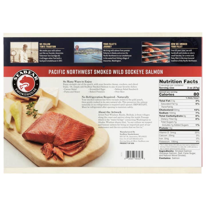 SeaBear Smokehouse - Wholesale Fish/Seafood - Smoked Wild Sockeye Salmon Wood Keepsake Box 6oz