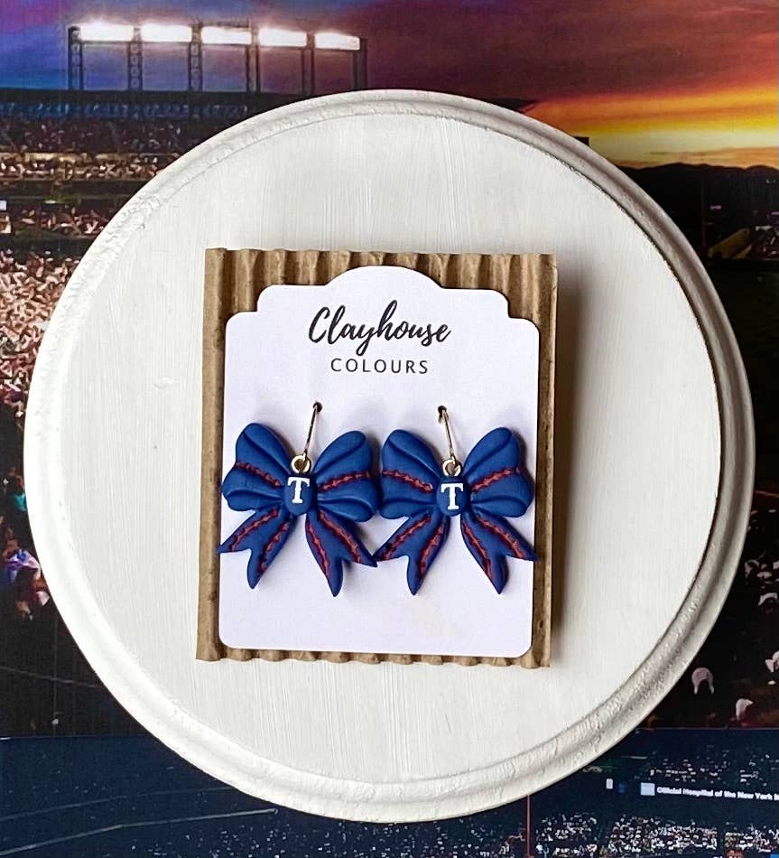 Clayhouse Colours – wholesale Hängande örhängen – Rangers Baseball Örhängen0