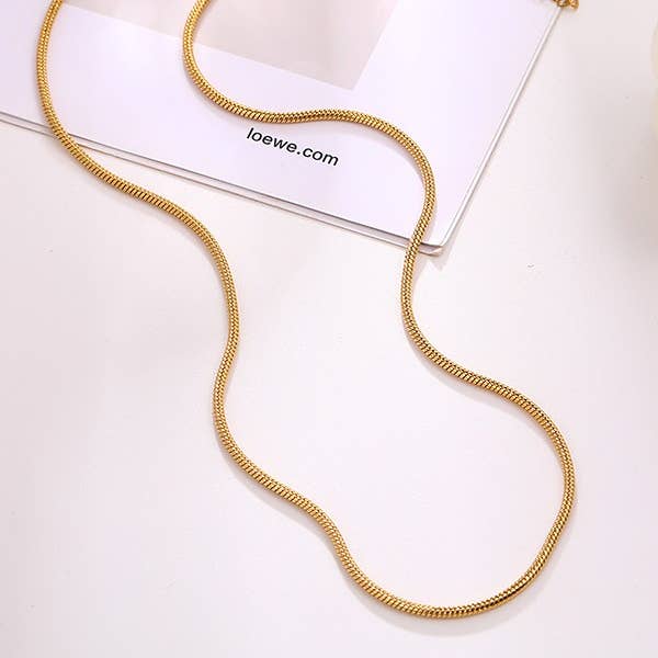 JOSSLYN by wall to wall - Wholesale Link & Chain Necklace - STAINLESS STEEL WATERPROOF TARNISH FREE NECKLACE | 40NK318