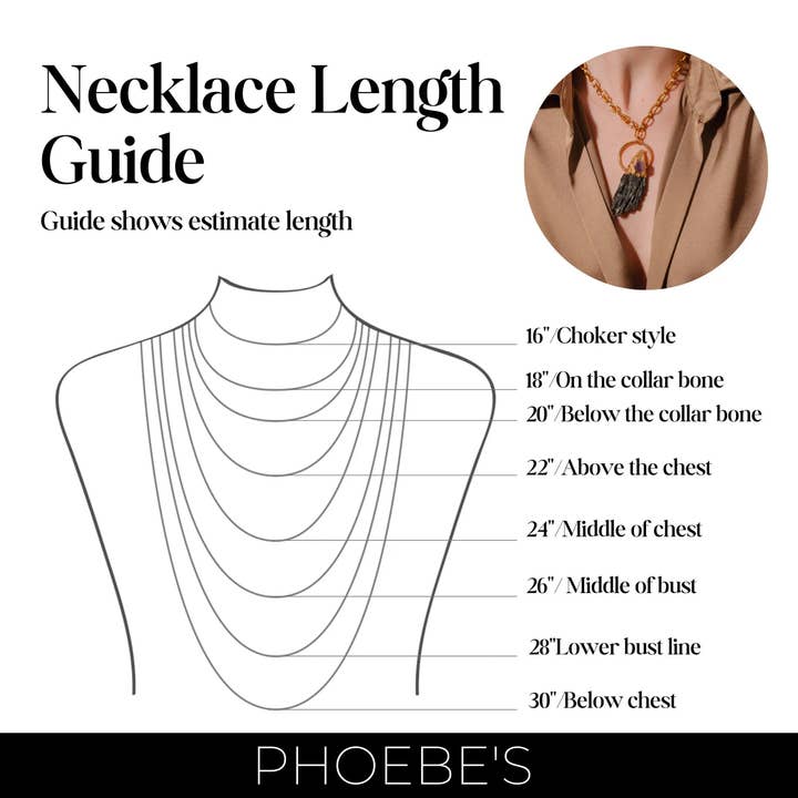 PHOEBE´S - Wholesale Pendant/Charm Necklace - Collar de Turmalina Negra de Piedra Natural Negra