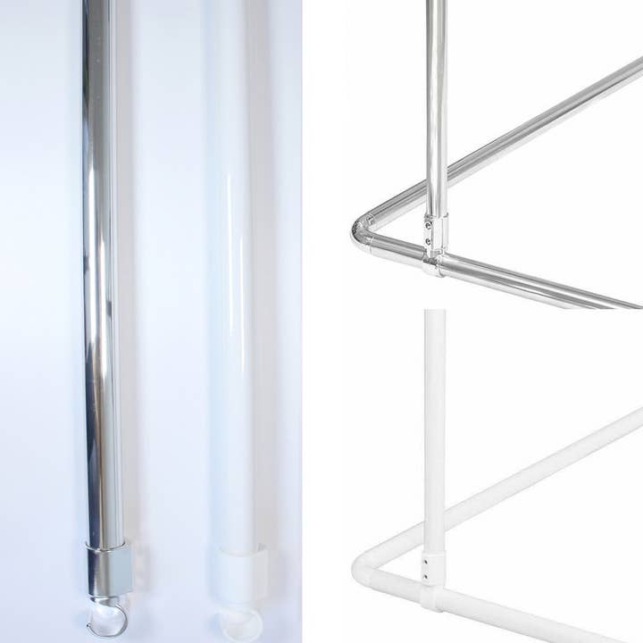 TROPIK HOME - Vendita all'ingrosso Gancio da parete - Supporto a soffitto per binario/asta per tenda da doccia in alluminio