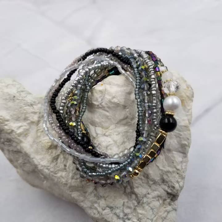 The Pretty Jewellery - Wholesale Jewelry Set - Seed Bead Stackable Bracelet Set