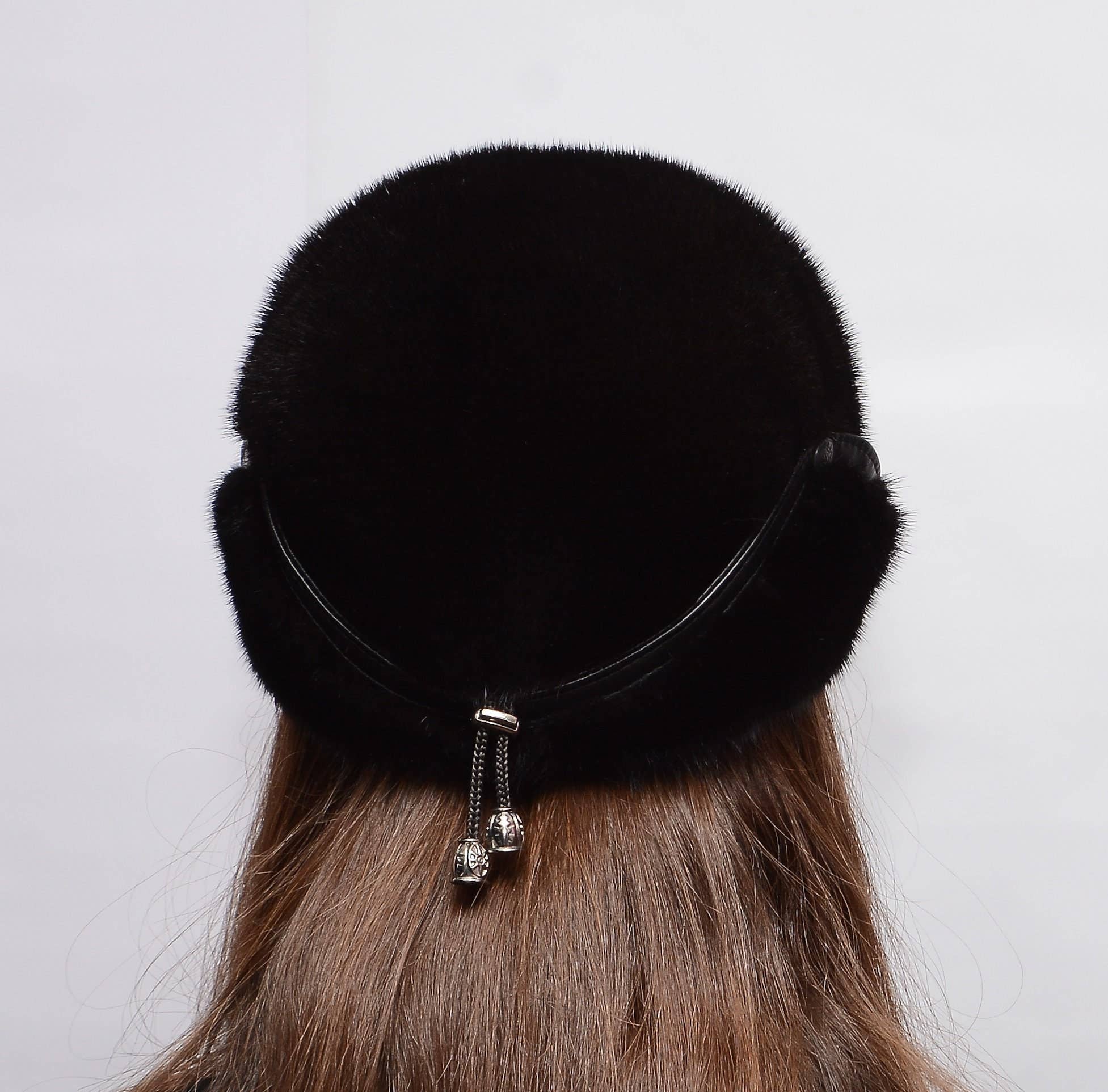 FurStyleUa - Vente Béret – femme - Chapeau en fourrure de vison pour femme, chapeau d'hiver en fourrure russe, véritable chapeau en fourrure.13