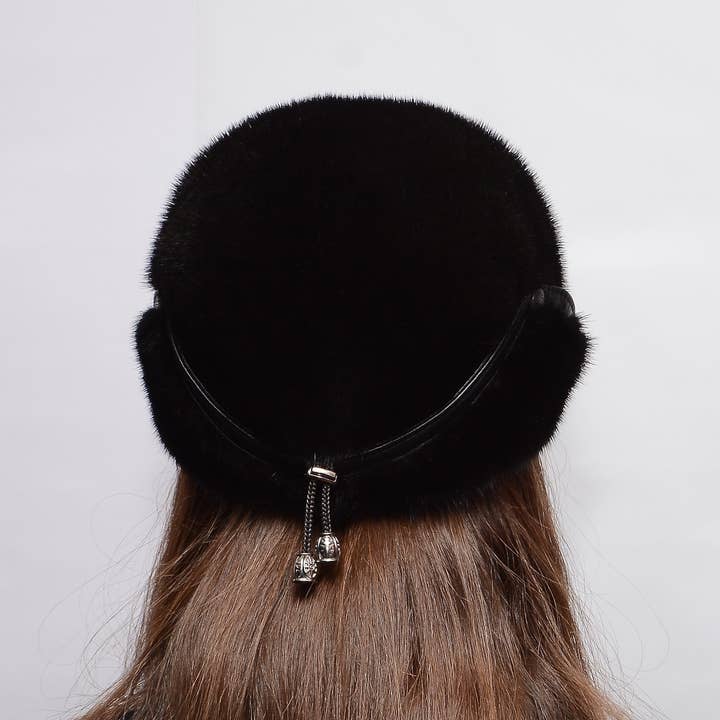 FurStyleUa - Vente Béret – femme - Chapeau en fourrure de vison pour femme, chapeau d'hiver en fourrure russe, véritable chapeau en fourrure.13