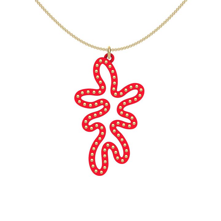 RED: CORAL 5pendant: sterling or gold studs for wholesale by Ree Gallagher Jewelry