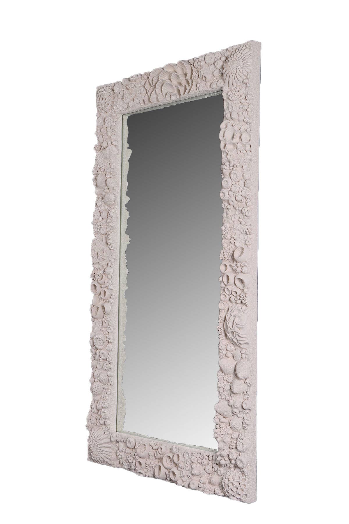 Nautical Tropical Imports - Wholesale Wall Mirror - Coral Reef Mirror Large White Stone Wall Décor