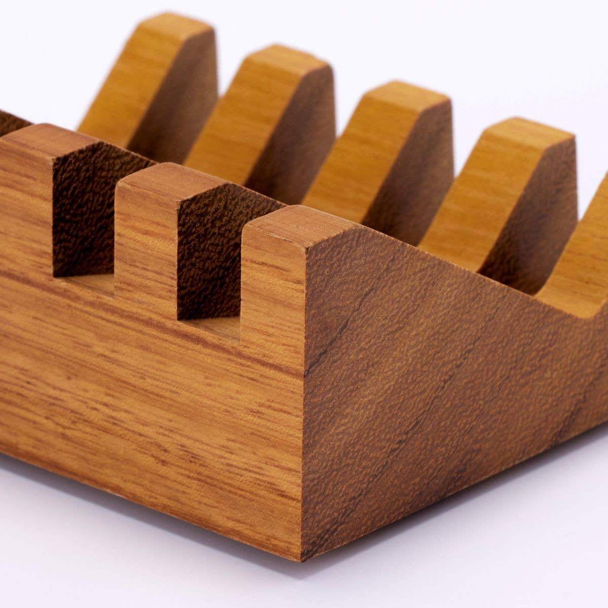 The Black Stuff - Wholesale Bath Soap Dish - Diagonal Teak Soap Dish2