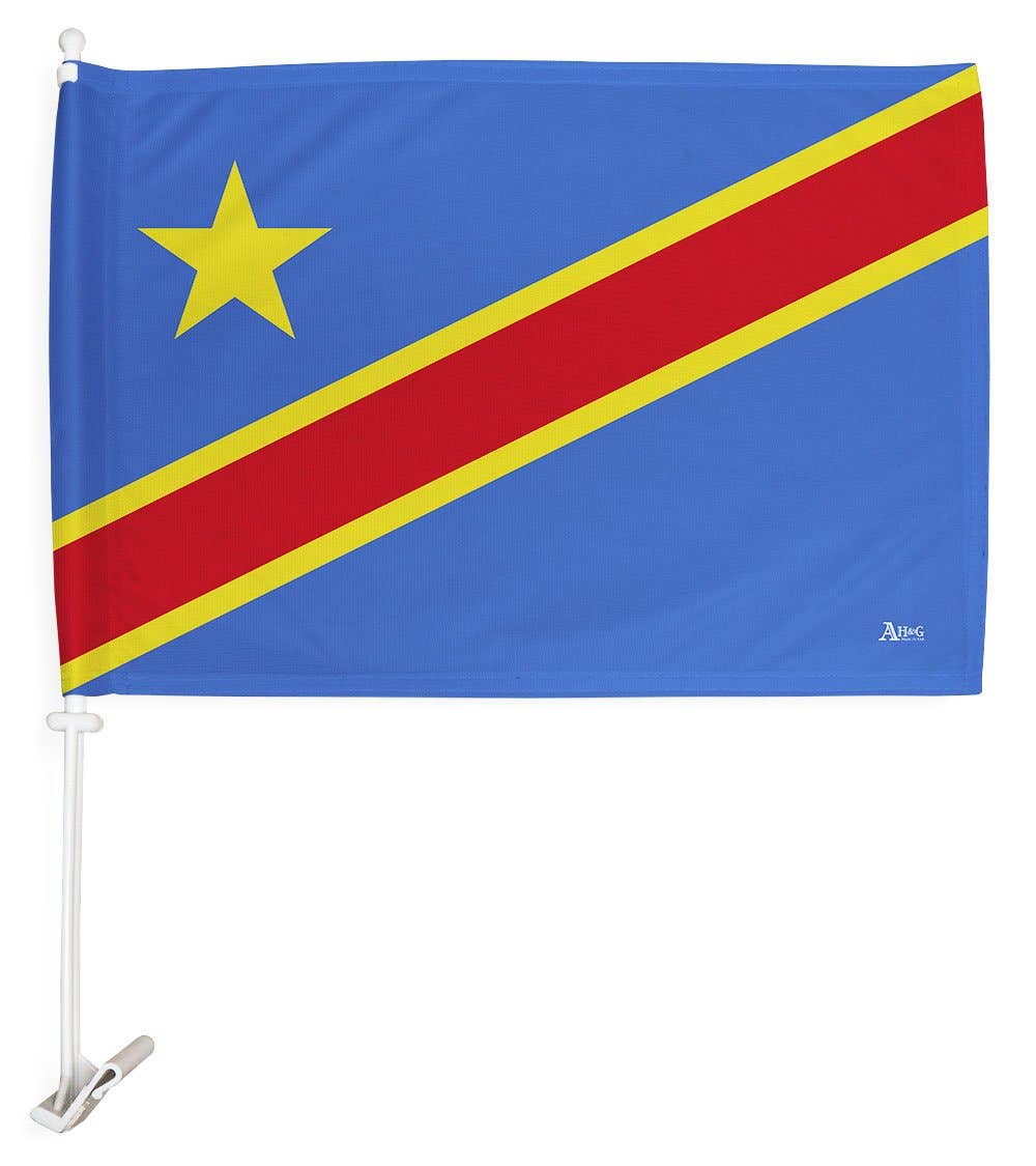 Two Group Flag Co - Wholesale Flag - Democratic Republic of the Congo Nationality Car Flag0