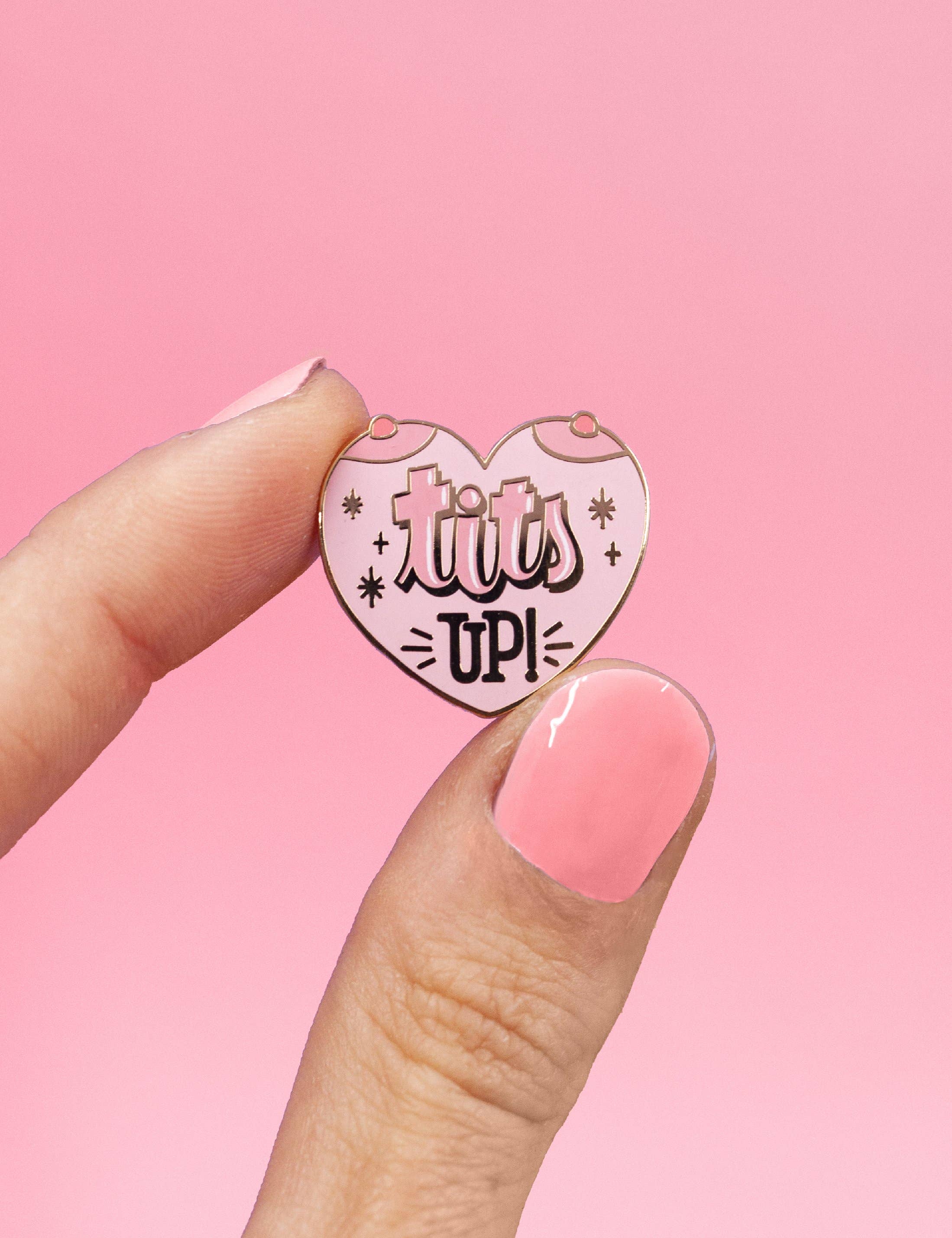 Joanna Behar - Wholesale Lapel Pin/Button - Tits up ! Pin