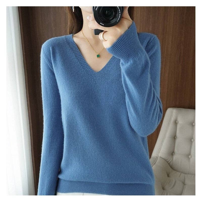 FurDecoration - Vendita all'ingrosso Maglione tricot - Donna - Maglione in cashmere Loose Fit Plus Size tinta unita8