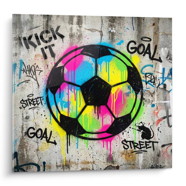 Quadro Balão de Futebol Street Art - Kick It Goal - Edição futebol por atacado de Walensky