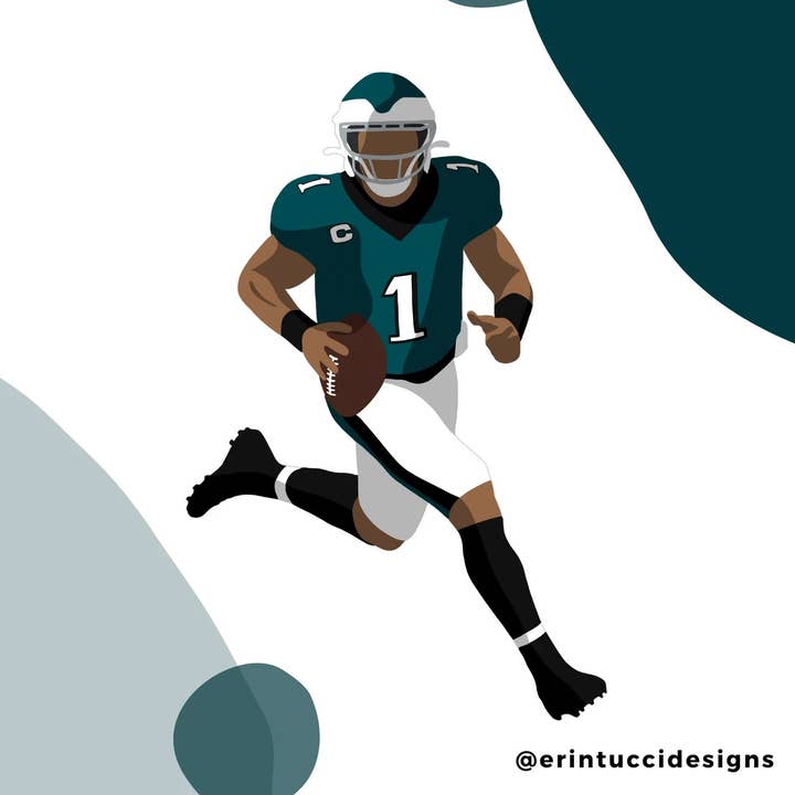 Autocollant Jalen Hurts pour la vente par Erin Tucci Designs