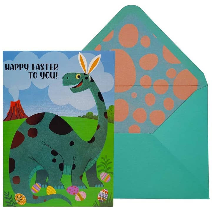 Dino with Bunny Ears Easter Card for wholesale by NIQUEA.D