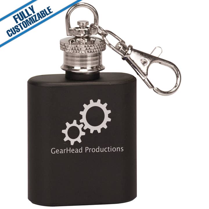 GiftWorksPlus - Wholesale Flask - 1Oz. Engraved Flask Keychain Fully Customizable1