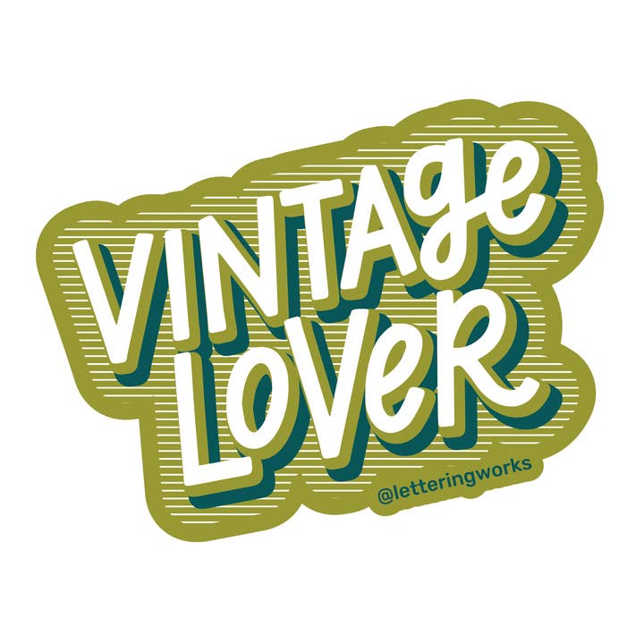 Vintage Lover Sticker for wholesale by Lettering Works