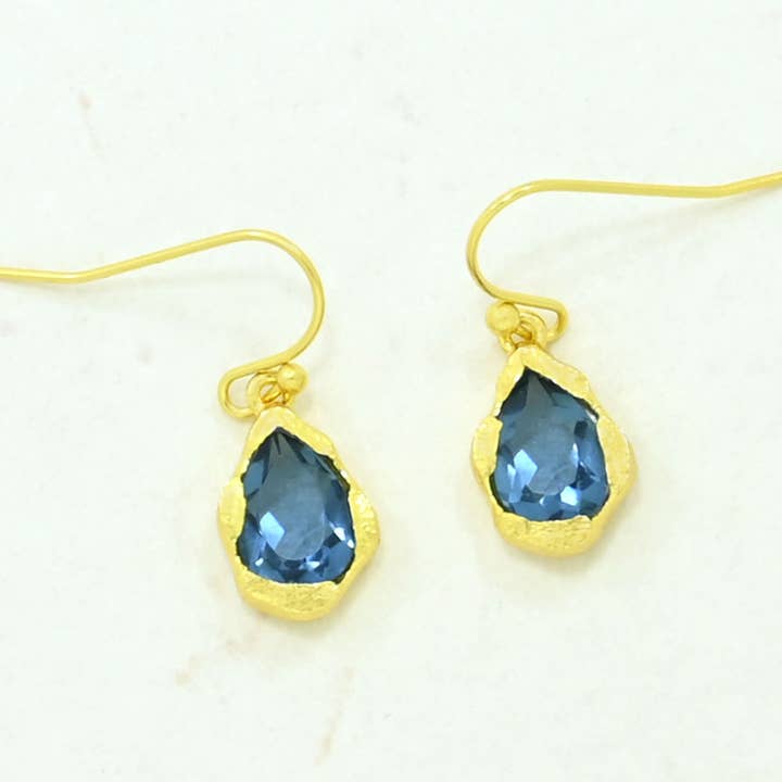 Schmuckoo Berlin - Wholesale Dangle Earrings - Kailany Earring Gold Plated - Blue Iolite3