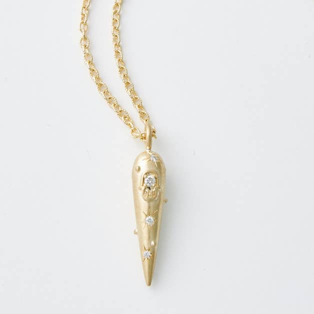 HoopLa - Wholesale Pendant/Charm Necklace - Cornicello horn 14K Steel -evil eye-Charm Necklace 2