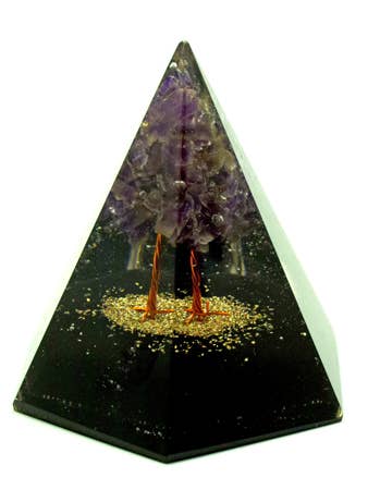 Six Sided Tree of Life Orgonite Pyramid for wholesale by Fantasy Gifts