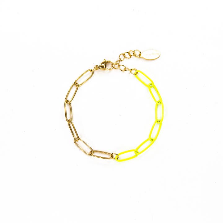 Savvy Bling - Wholesale Link & Chain Bracelet - Enamel 16+ Colors paperclip & Gold chain link bracelet7