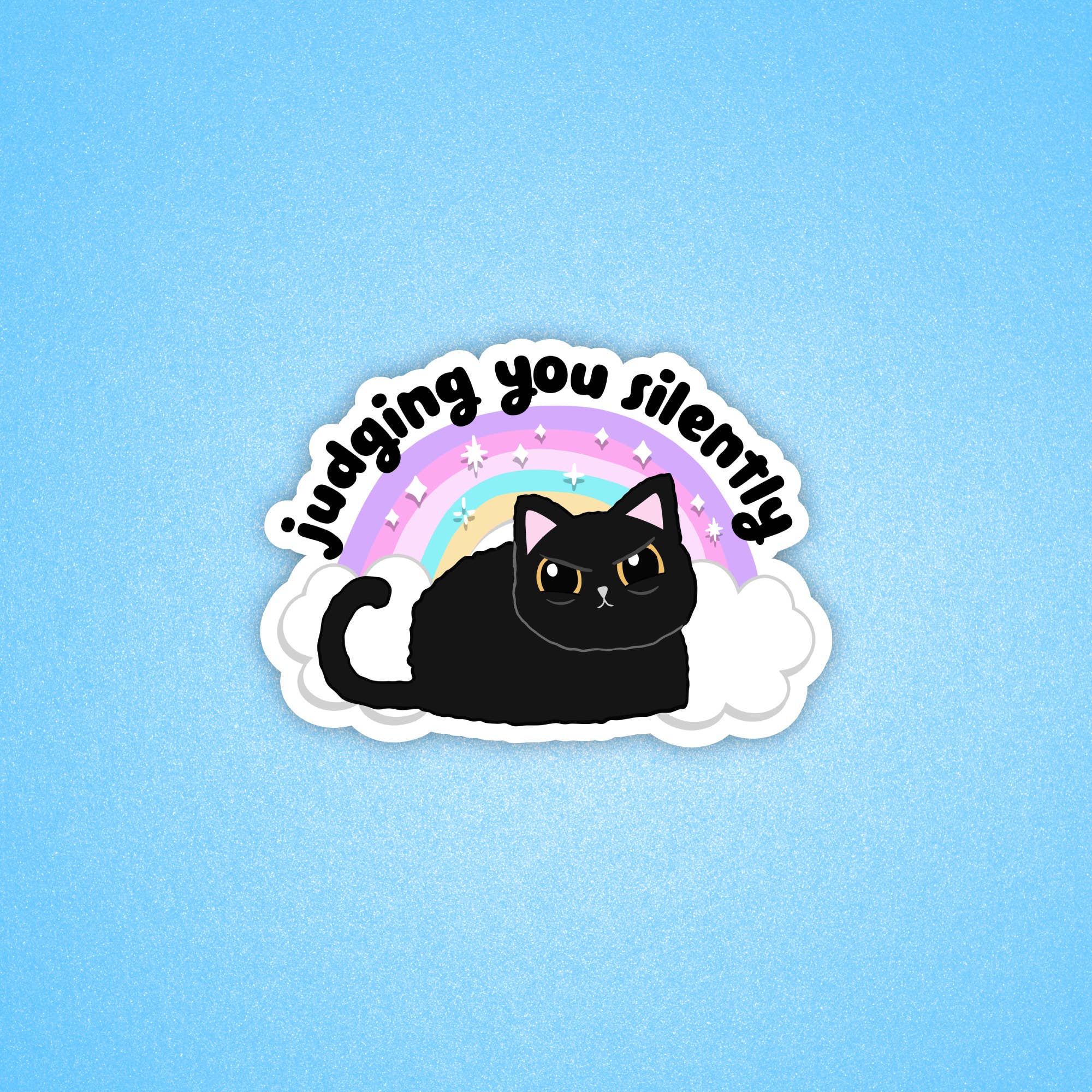 Radical Buttons - Wholesale Sticker - Judging you silently, Funny cat sticker, Laptop sticker