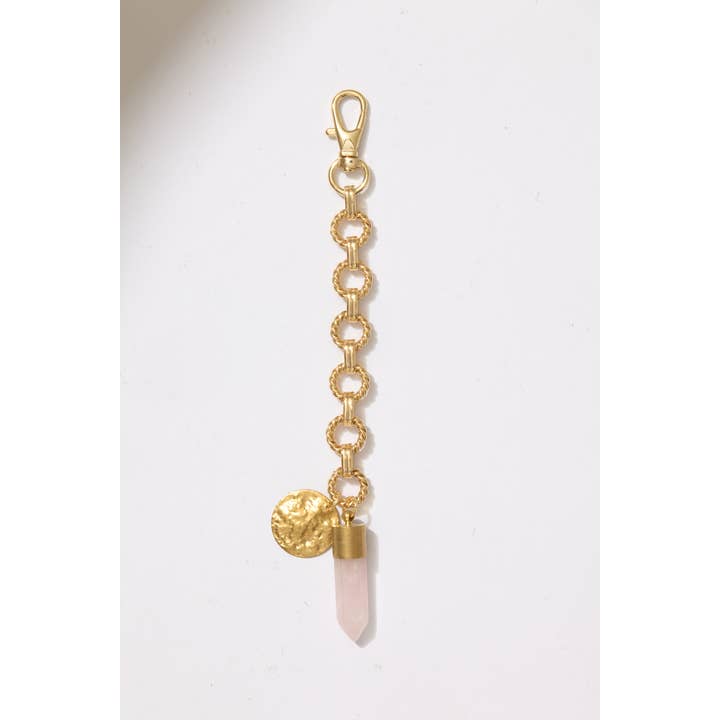 Dreamers of Dreams - Wholesale Purse/Bag Accessory - Women's - Crystal Charm Bag Chain Purse Clip - Rose Quartz1