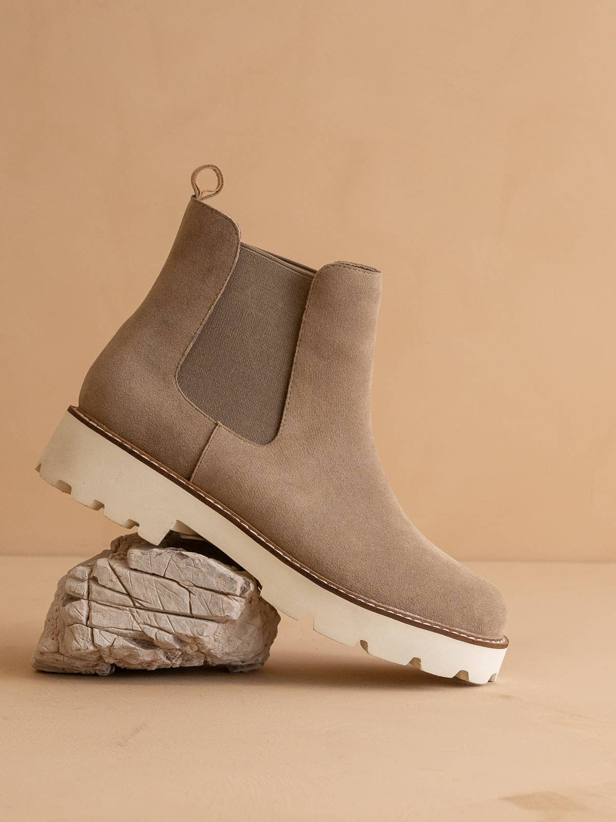 Kaki The Gianna Khaki | Bottines Chelsea à semelle épaisse en vente sur Faire3