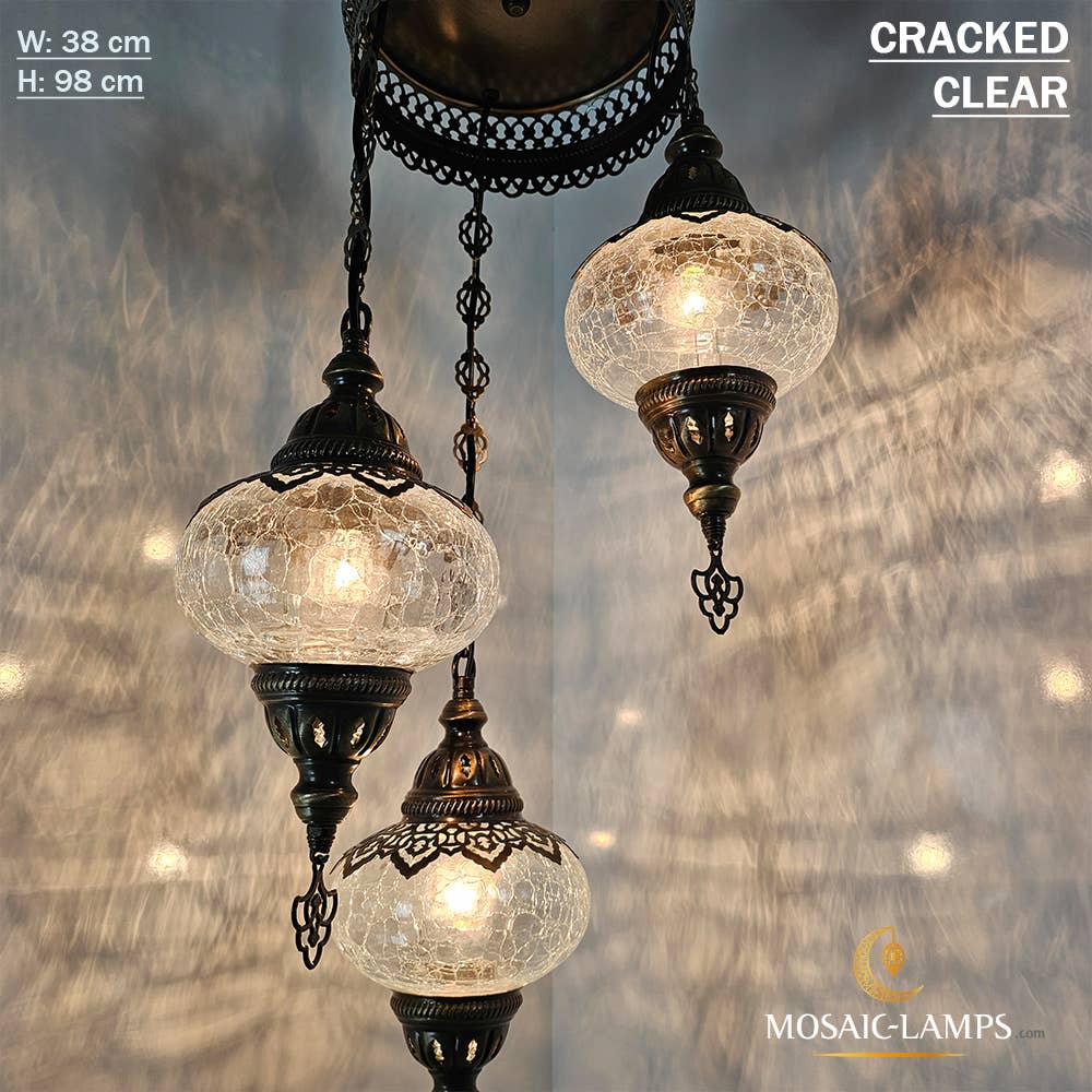 Mosaic Lamps - Wholesale Chandelier/Hanging Light - 3-Globe Ottoman Spiral Chandelier, Moroccan Turkish Style10