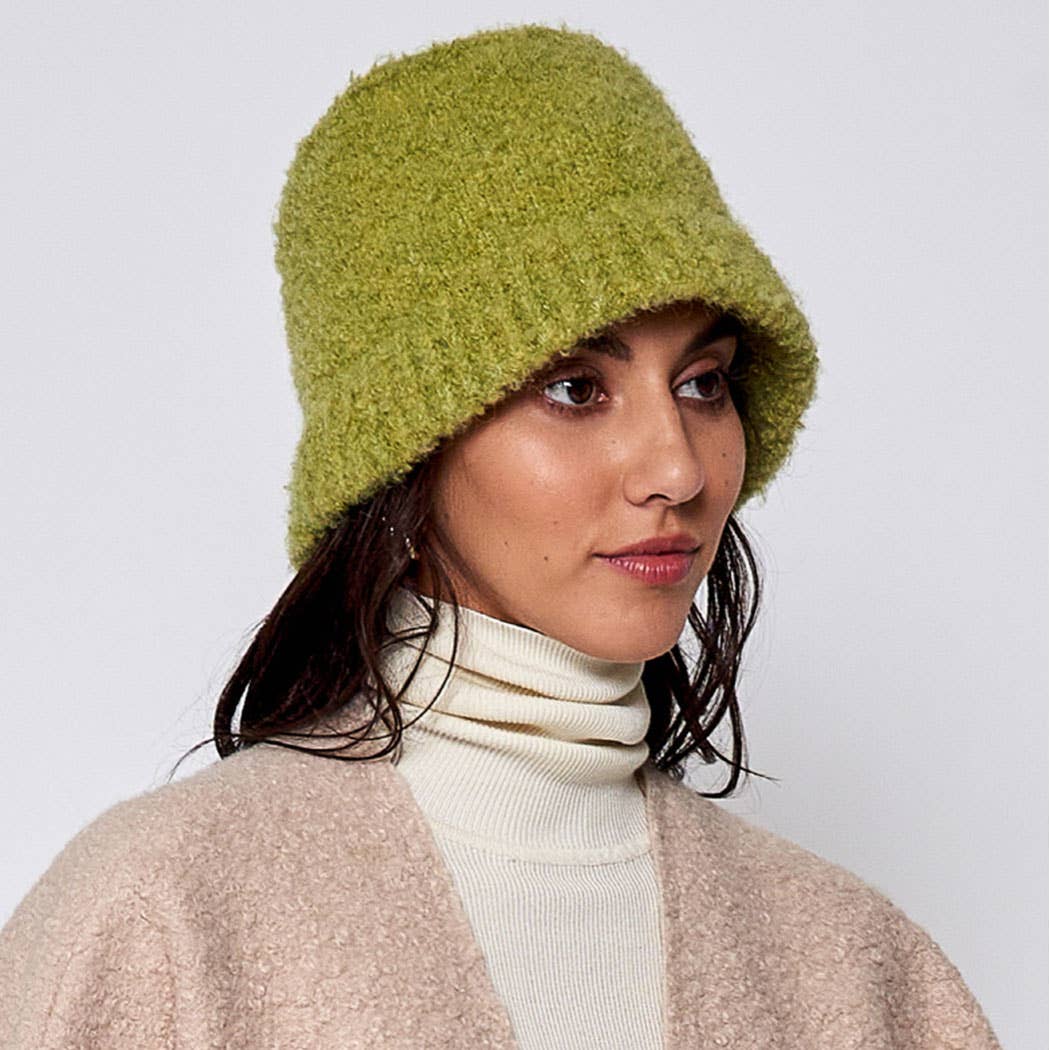 Fashion City - Wholesale Bucket Hat - Women's - Super Soft and Fuzzy Solid Bucket Hat6