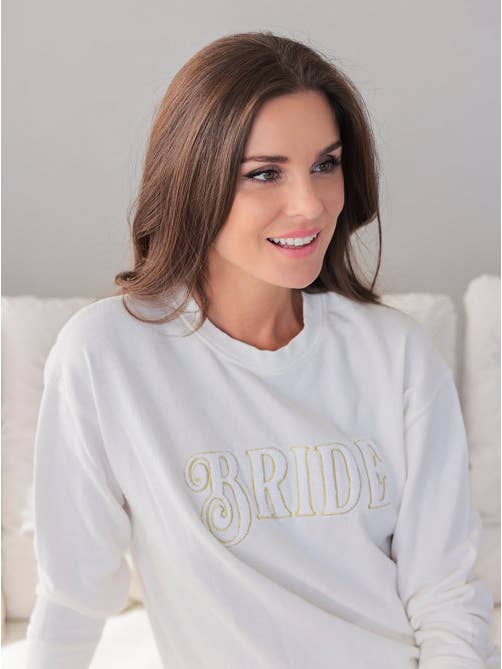Shiraleah - Wholesale Graphic Sweatshirt - Women's - "BRIDE" SWEATSHIRT, IVORY
