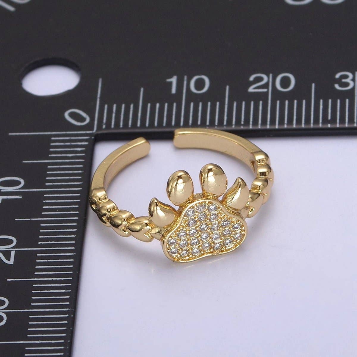 Aim Eternal - Wholesale Band/Stacked Ring - Gold Dog Cat Paw Ring, Designer Dog Cat Paw Ring, Unique Dog Cat Paw Ring, Dainty Band Ring, Sisters Gift,Best Friend Gift U-5023