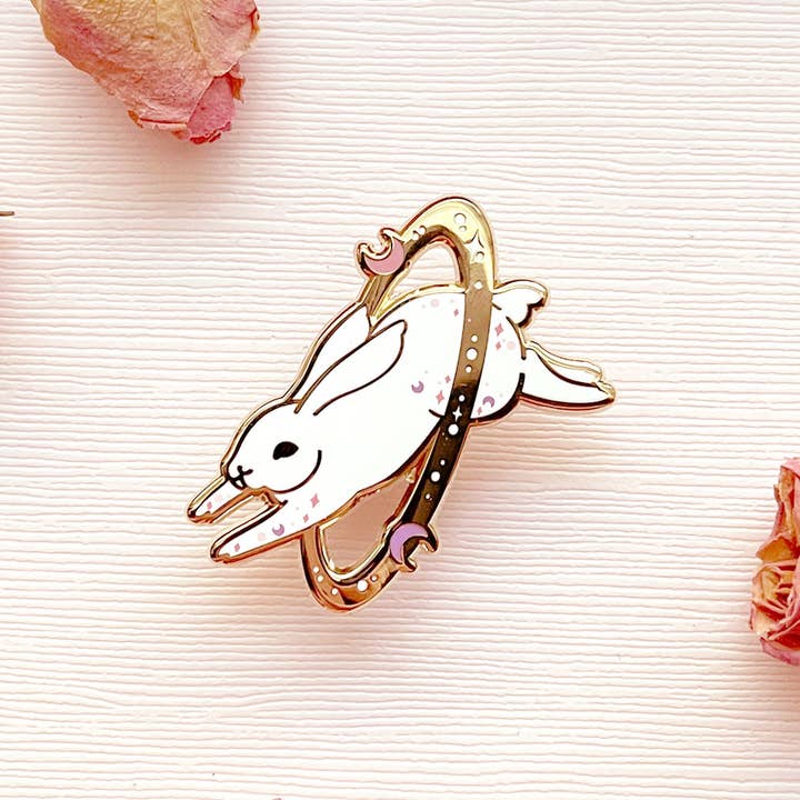 Alum and Ink - Wholesale Lapel Pin/Button - Cosmic Rabbit Enamel Pin