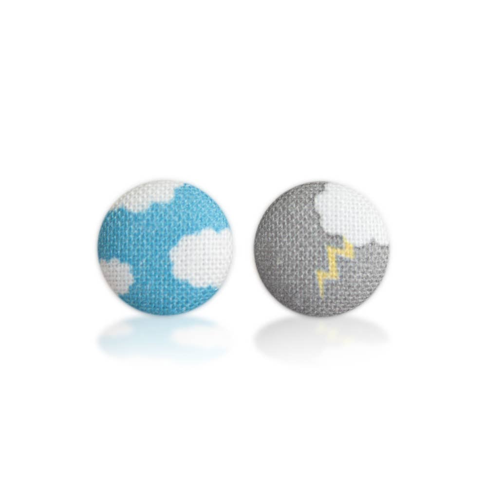 Rachel O's - Wholesale Stud/Post Earrings - Fifty Percent Chance Fabric Button Earrings4