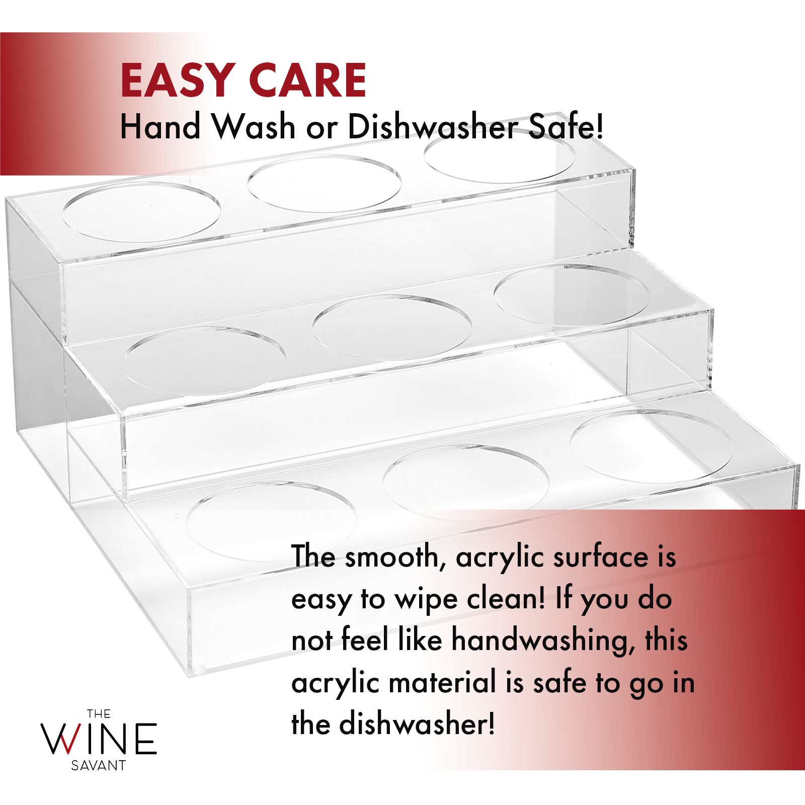 The Wine Savant /  Khen Glassware - Wholesale Bottle Rack/Holder - Acrylic Plastic Bottle Holder3