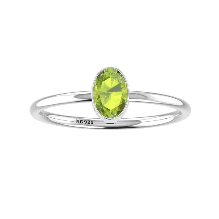 Nature Crafts - Wholesale Ring met een steen/solitaire ring - Stapelbare ringen van natuurlijke peridot voor dames in sterling zilver3